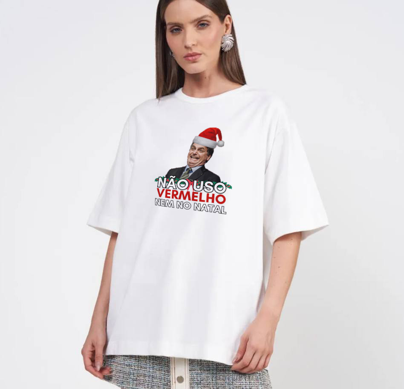 Camiseta Premium Branca - Edição Limitada de Natal (Bolsonaro)